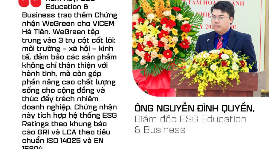 Báo chí nói về thành công của dự án 17 EPDs cho Vicem Hà Tiên